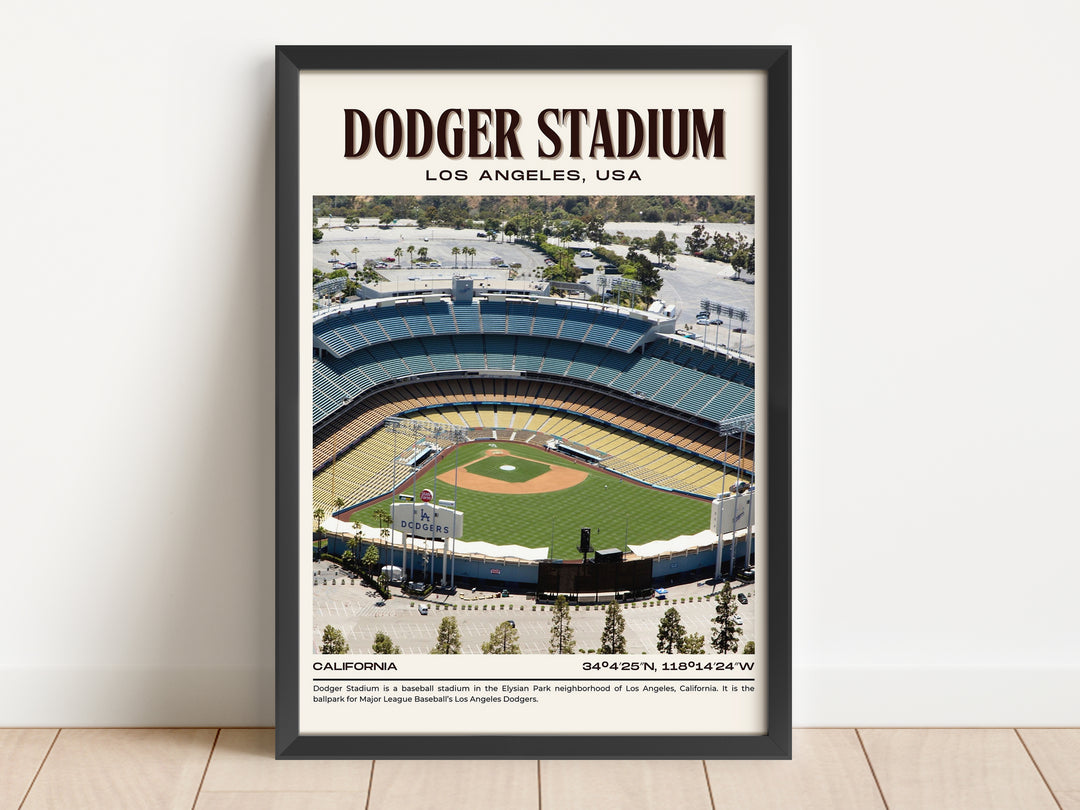 Dodger Stadium Baseball Retro Wall Art