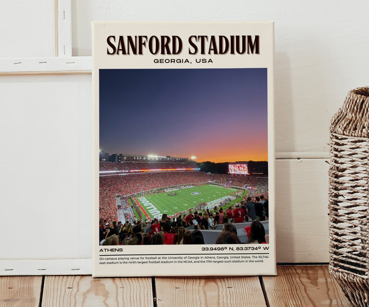 Sanford Stadium Football Retro Wall Art