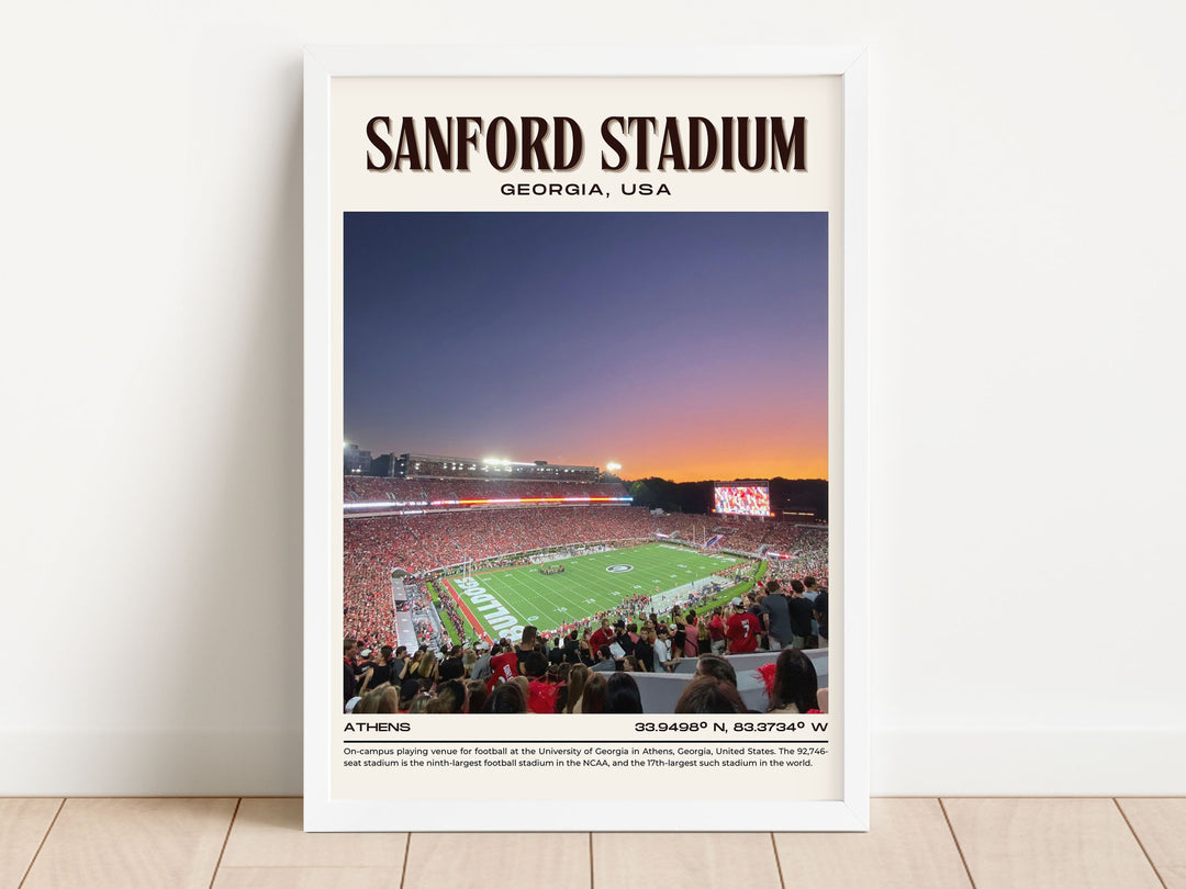 Sanford Stadium Football Retro Wall Art