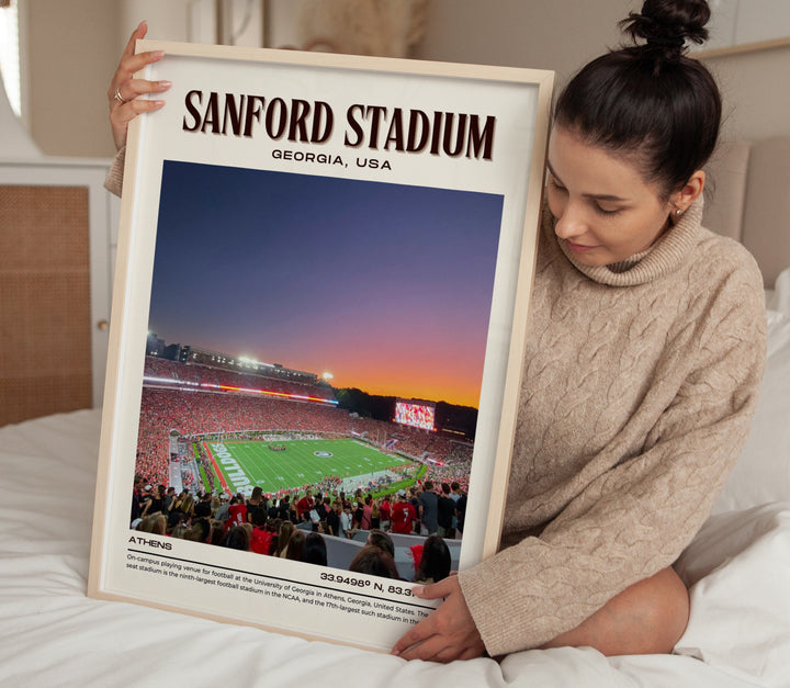 Sanford Stadium Football Retro Wall Art