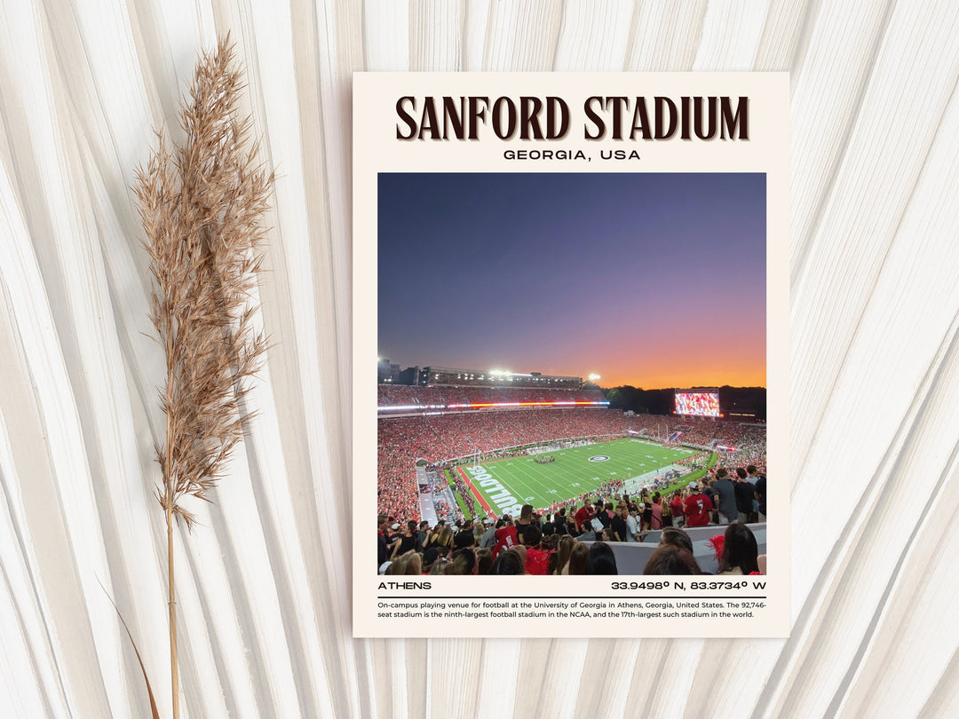 Sanford Stadium Football Retro Wall Art