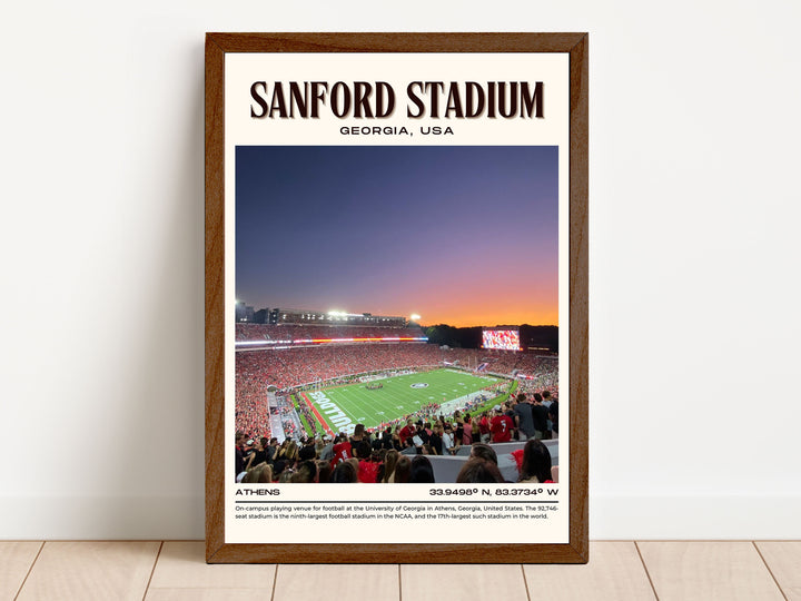 Sanford Stadium Football Retro Wall Art