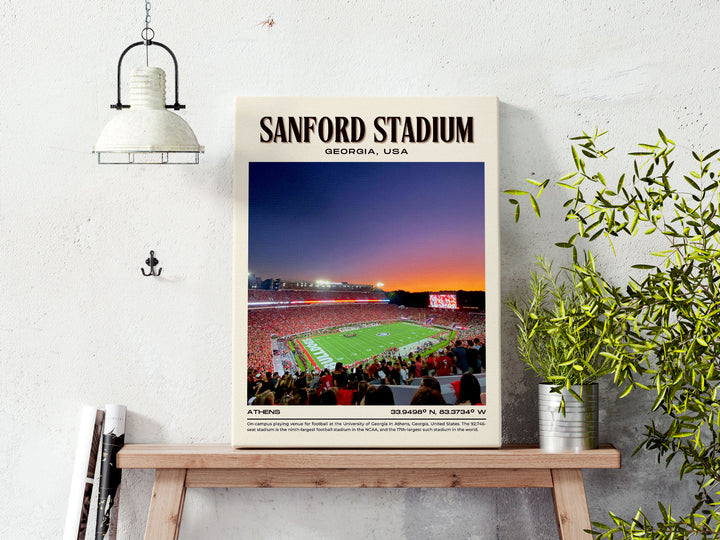 Sanford Stadium Football Retro Wall Art