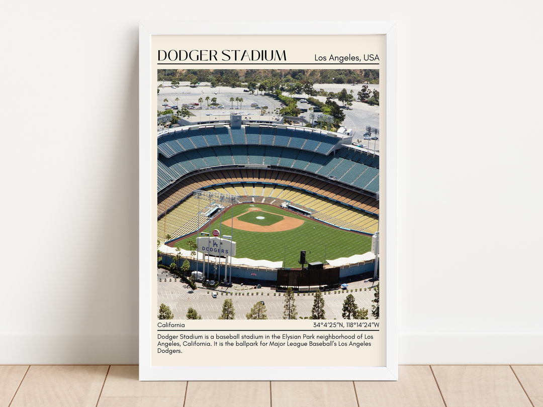 Dodger Stadium Baseball Minimal Wall Art