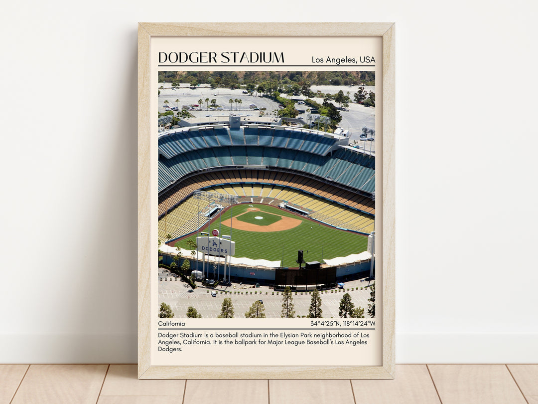 Dodger Stadium Baseball Minimal Wall Art