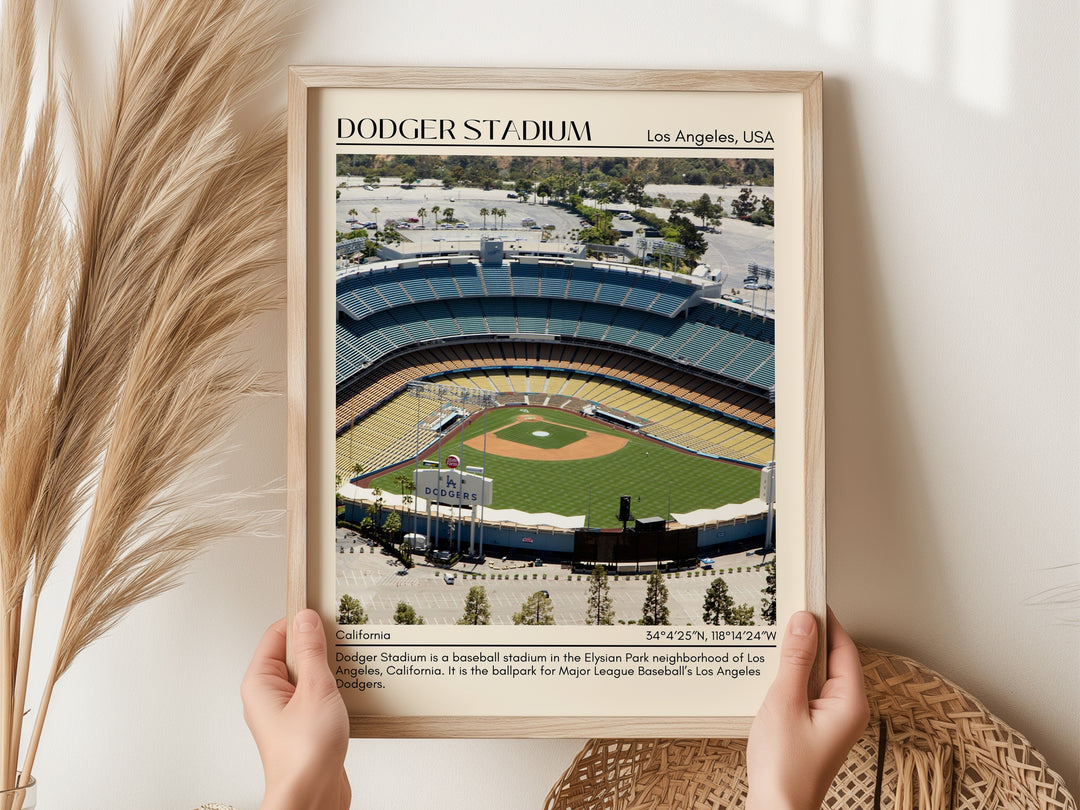 Dodger Stadium Baseball Minimal Wall Art