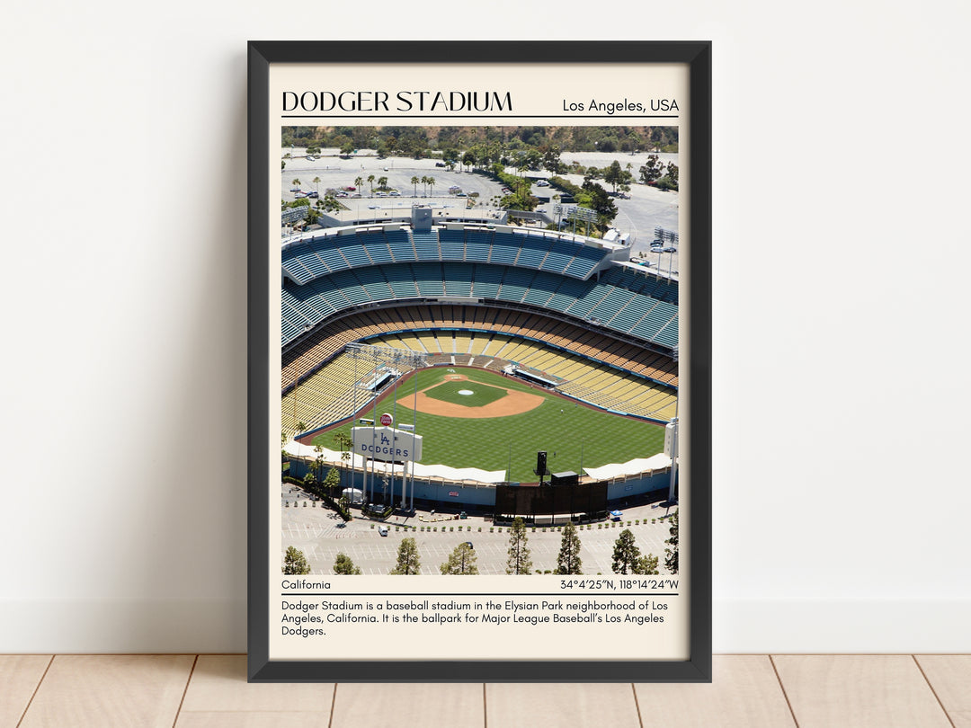 Dodger Stadium Baseball Minimal Wall Art