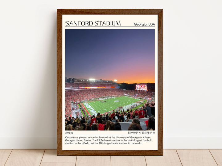 Sanford Stadium Football Minimal Wall Art