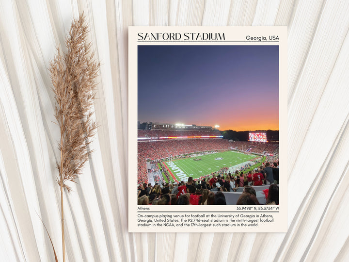 Sanford Stadium Football Minimal Wall Art