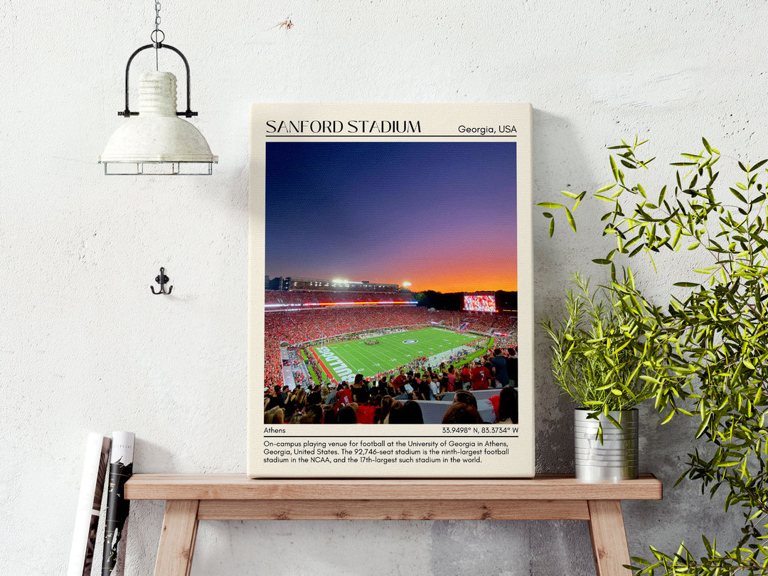 Sanford Stadium Football Minimal Wall Art