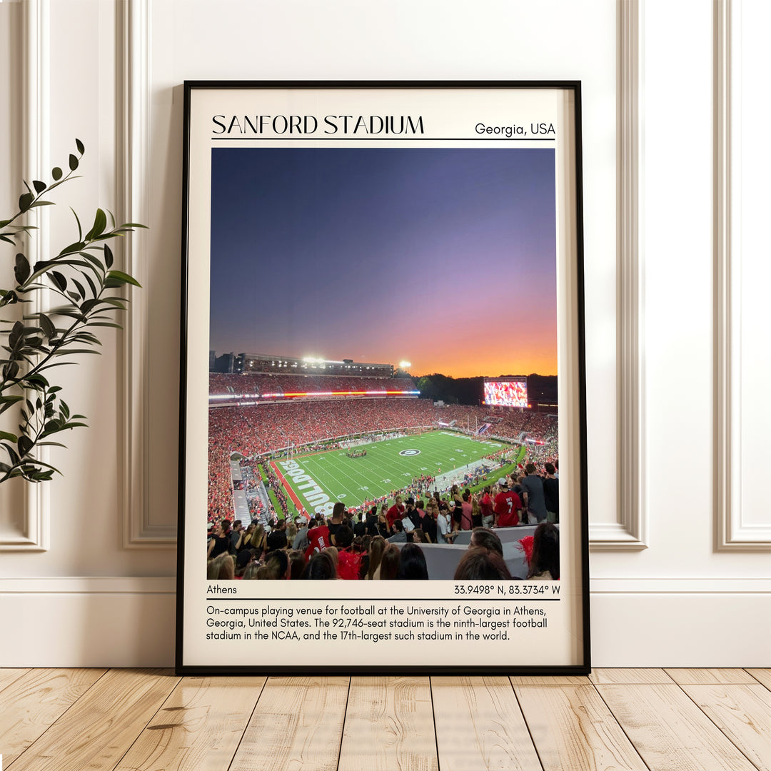 Sanford Stadium Football Minimal Wall Art