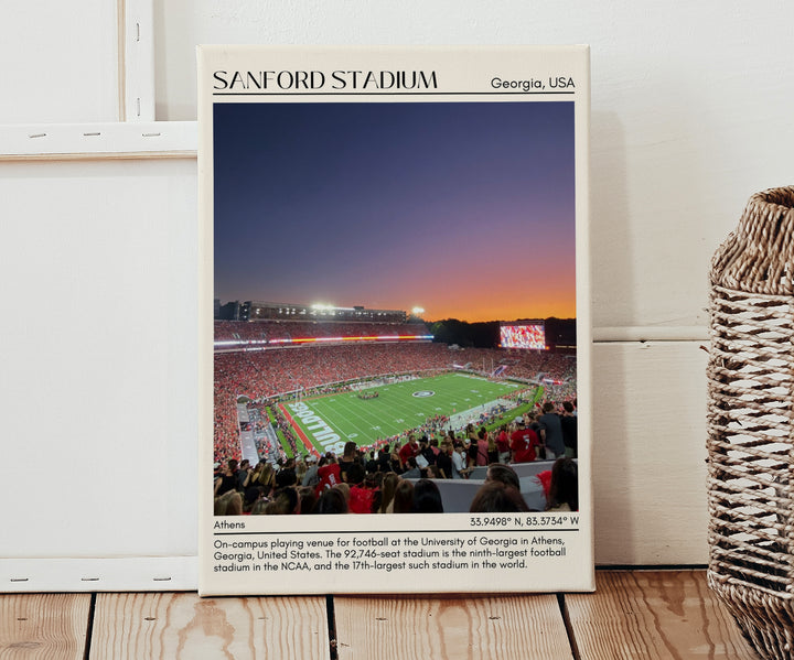 Sanford Stadium Football Minimal Wall Art