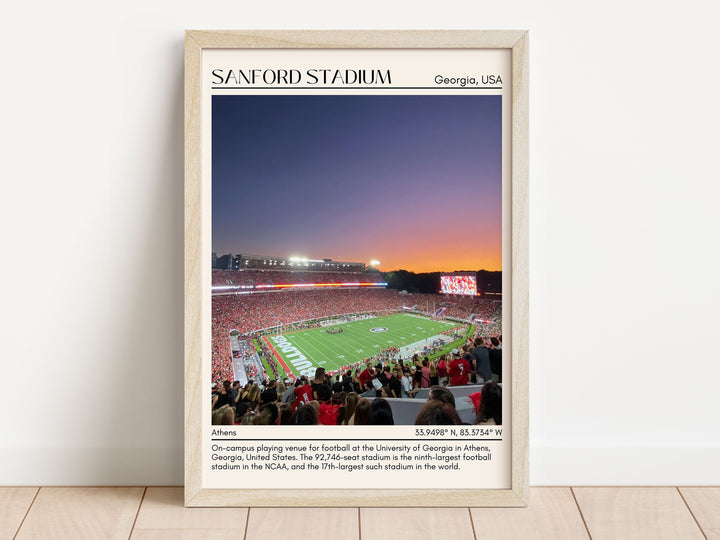 Sanford Stadium Football Minimal Wall Art