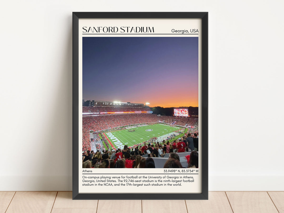 Sanford Stadium Football Minimal Wall Art