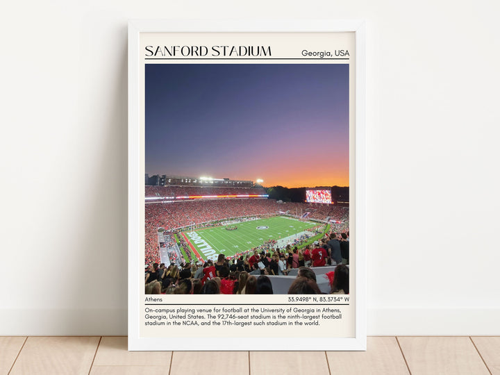 Sanford Stadium Football Minimal Wall Art