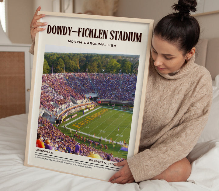 Dowdy–Ficklen Stadium Football Retro Wall Art