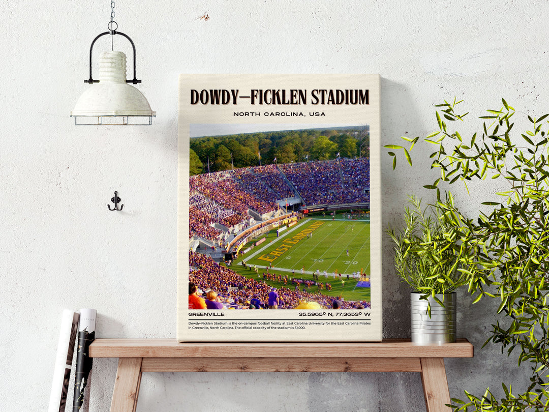 Dowdy–Ficklen Stadium Football Retro Wall Art