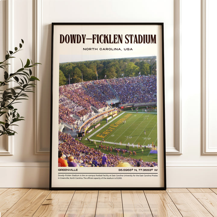 Dowdy–Ficklen Stadium Football Retro Wall Art