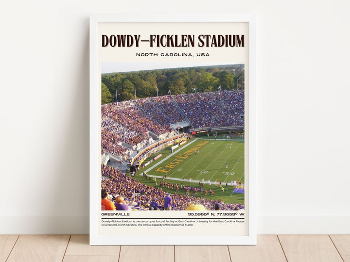 Dowdy–Ficklen Stadium Football Retro Wall Art