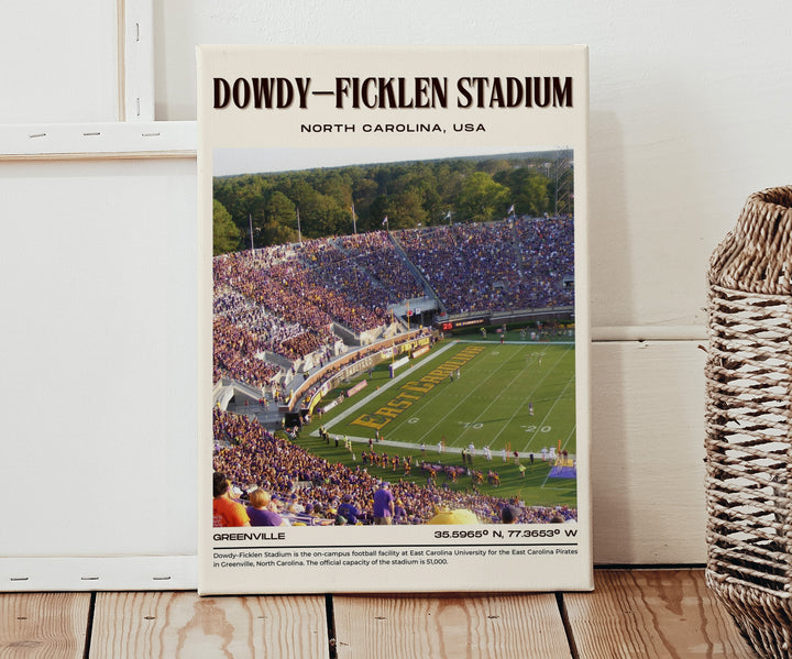 Dowdy–Ficklen Stadium Football Retro Wall Art