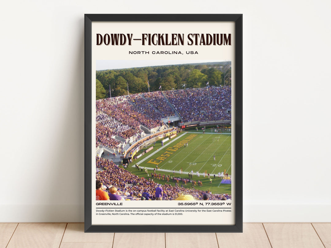 Dowdy–Ficklen Stadium Football Retro Wall Art