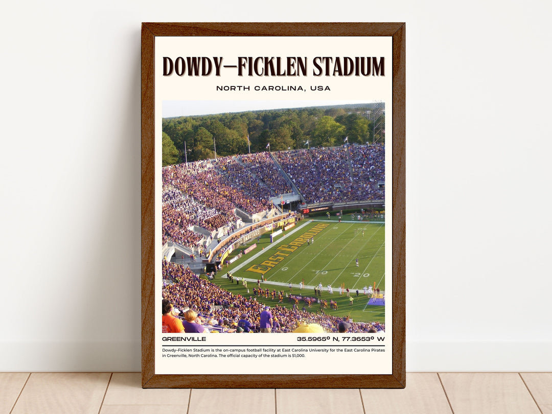 Dowdy–Ficklen Stadium Football Retro Wall Art