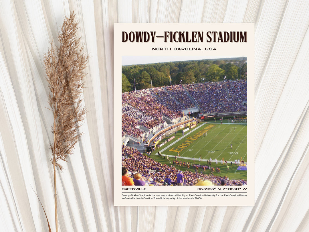 Dowdy–Ficklen Stadium Football Retro Wall Art