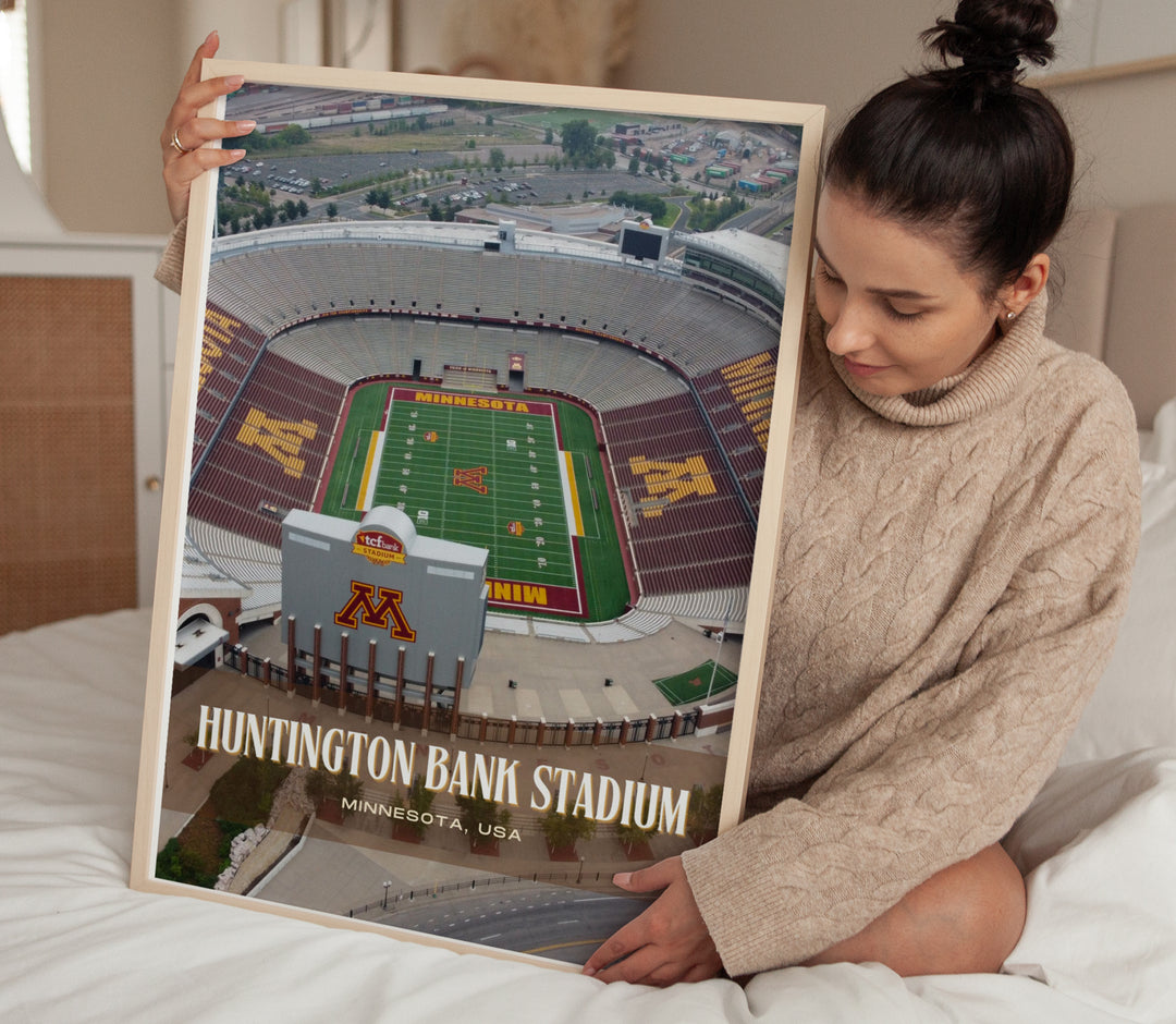 Huntington Bank Stadium Football Wall Art