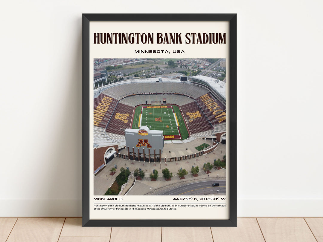 Huntington Bank Stadium Football Retro Wall Art