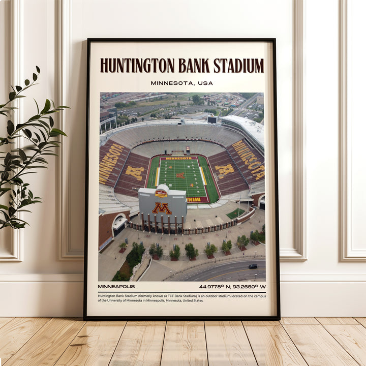 Huntington Bank Stadium Football Retro Wall Art