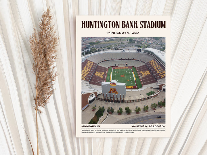 Huntington Bank Stadium Football Retro Wall Art