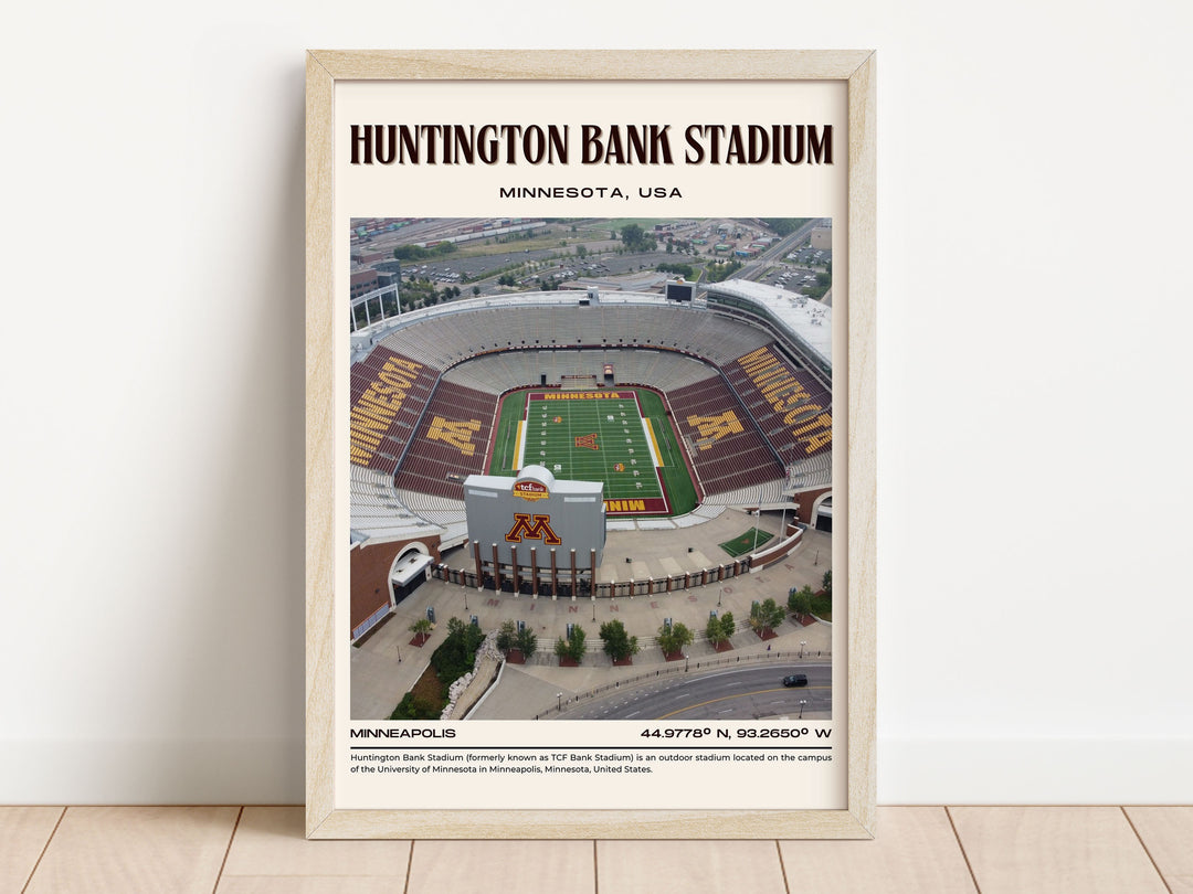 Huntington Bank Stadium Football Retro Wall Art