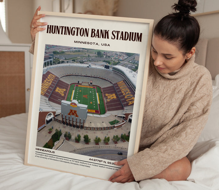 Huntington Bank Stadium Football Retro Wall Art