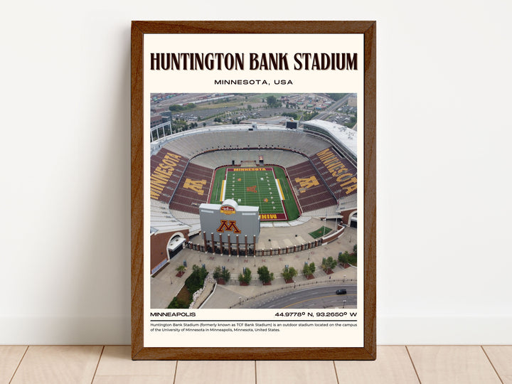 Huntington Bank Stadium Football Retro Wall Art