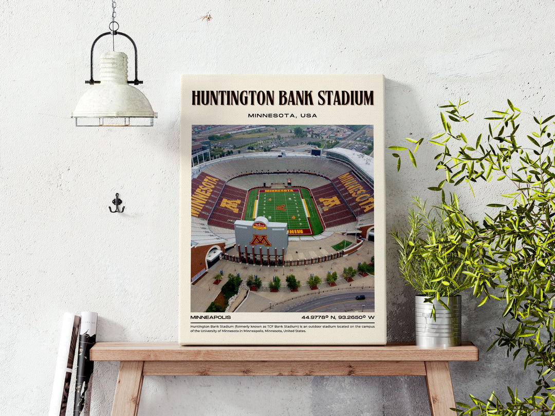 Huntington Bank Stadium Football Retro Wall Art