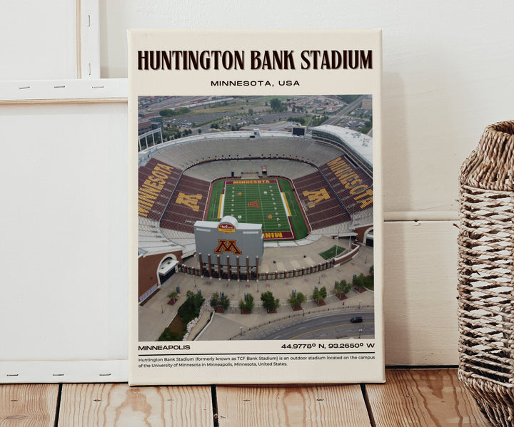 Huntington Bank Stadium Football Retro Wall Art