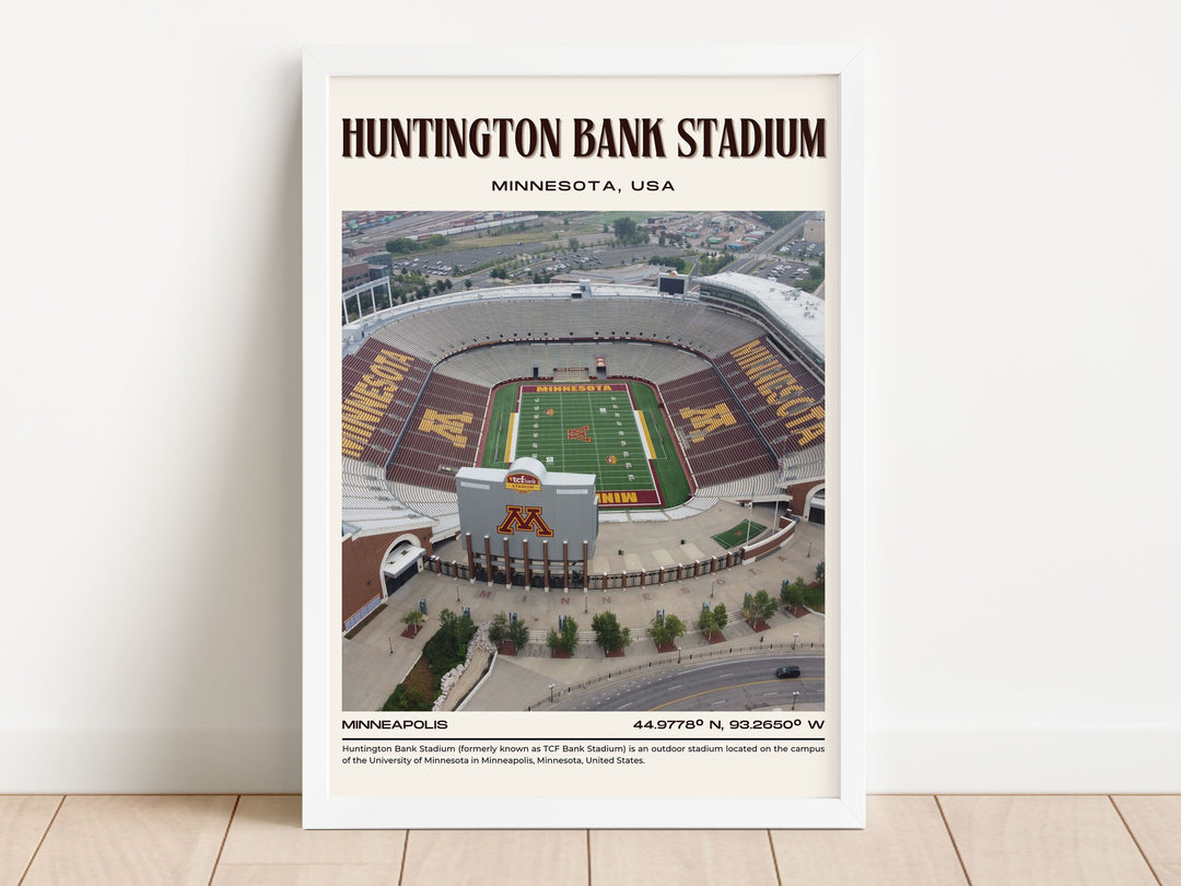 Huntington Bank Stadium Football Retro Wall Art