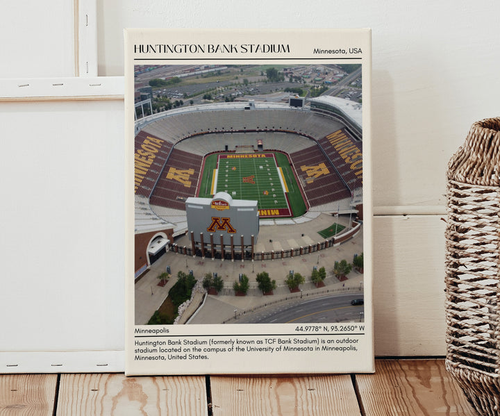 Huntington Bank Stadium Football Retro Minimal Wall Art