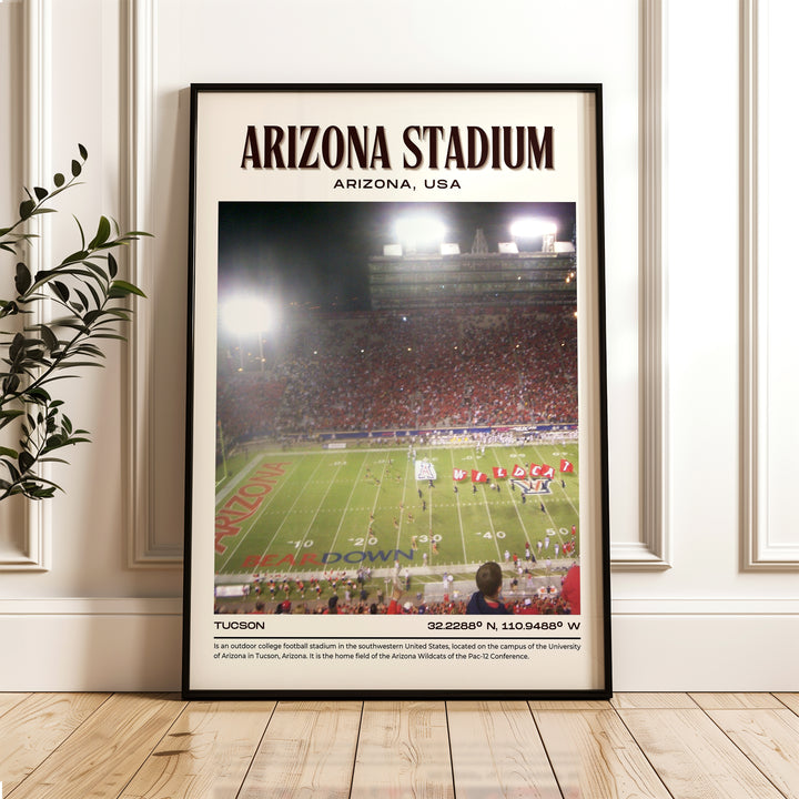 Arizona Stadium Football Retro Wall Art