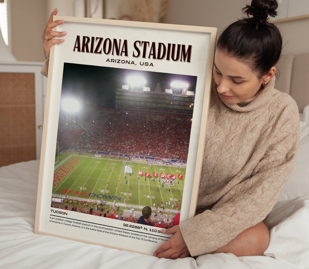 Arizona Stadium Football Retro Wall Art