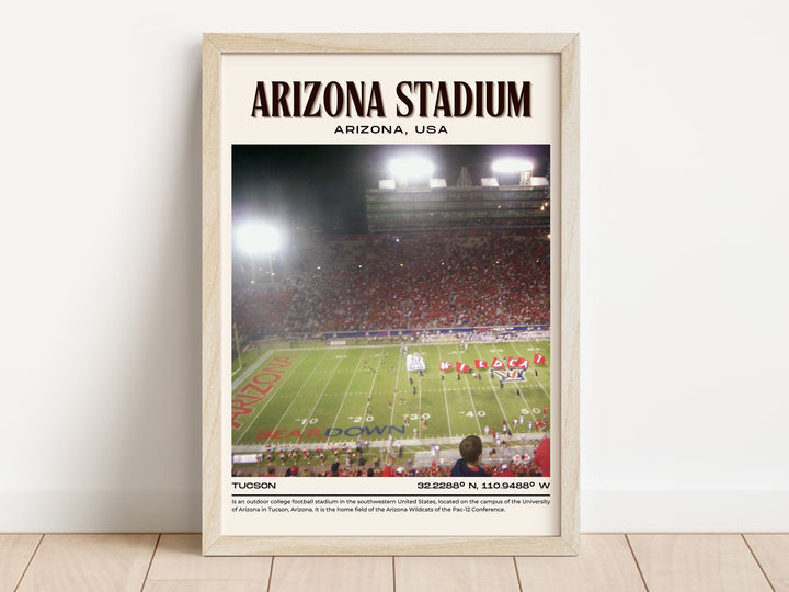 Arizona Stadium Football Retro Wall Art