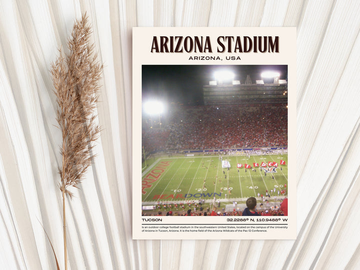 Arizona Stadium Football Retro Wall Art