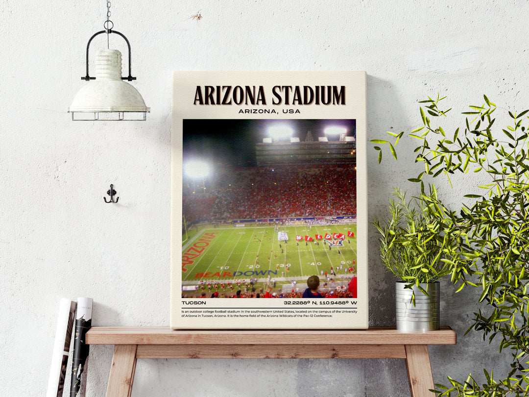 Arizona Stadium Football Retro Wall Art