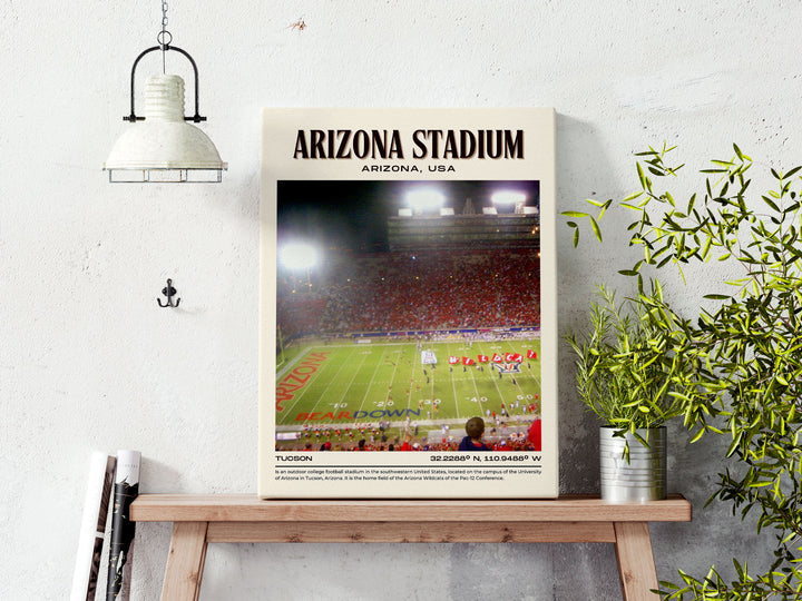 Arizona Stadium Football Retro Wall Art