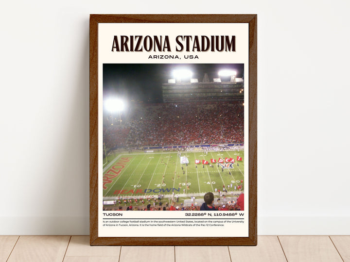 Arizona Stadium Football Retro Wall Art