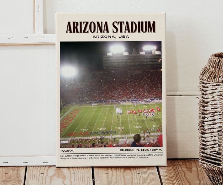 Arizona Stadium Football Retro Wall Art