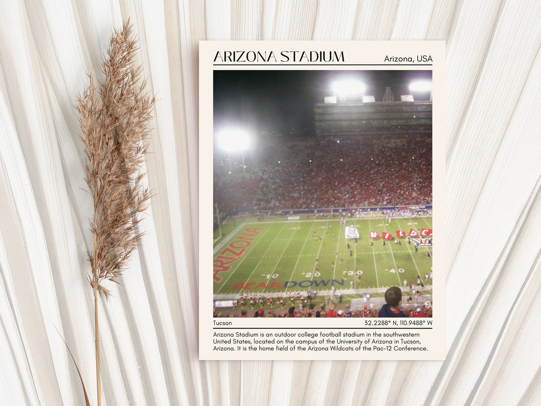 Arizona Stadium Football Minimal Wall Art