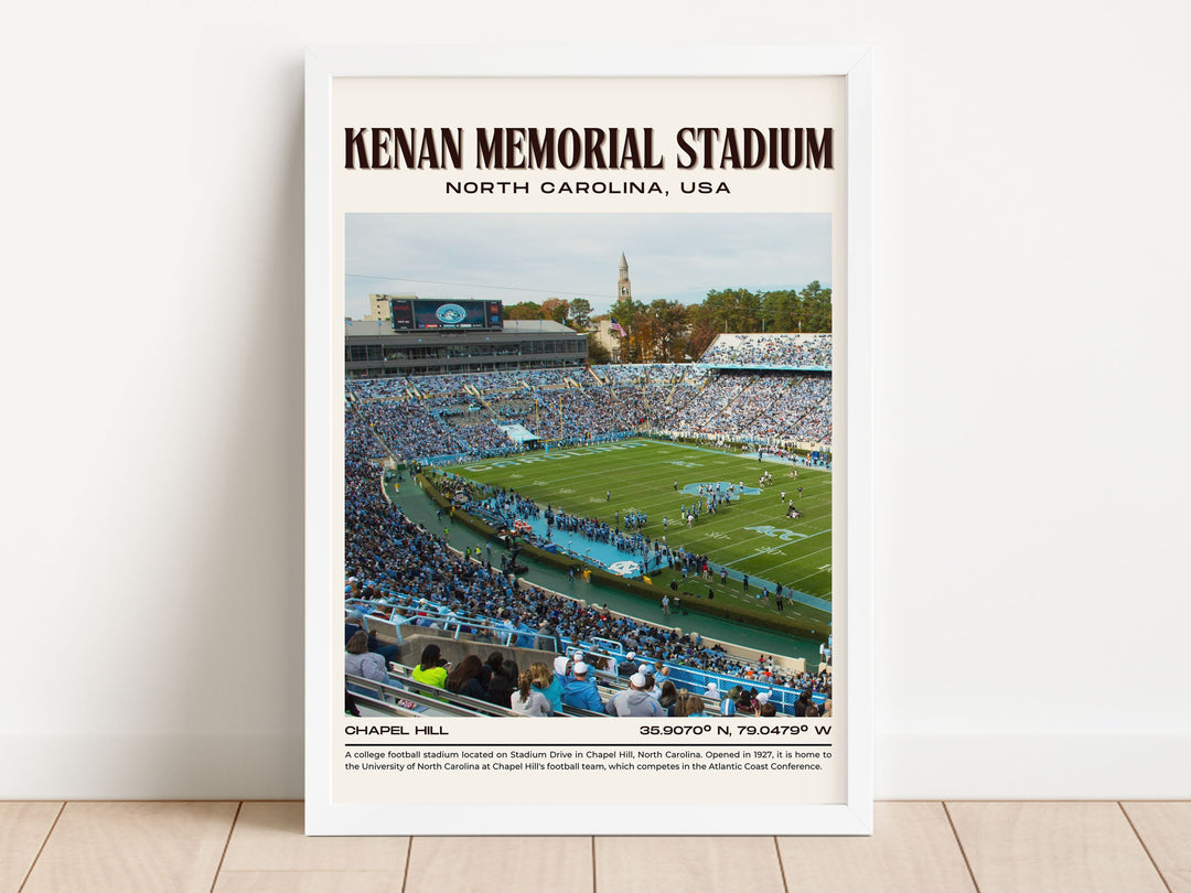 Kenan Memorial Stadium Football Retro Wall Art