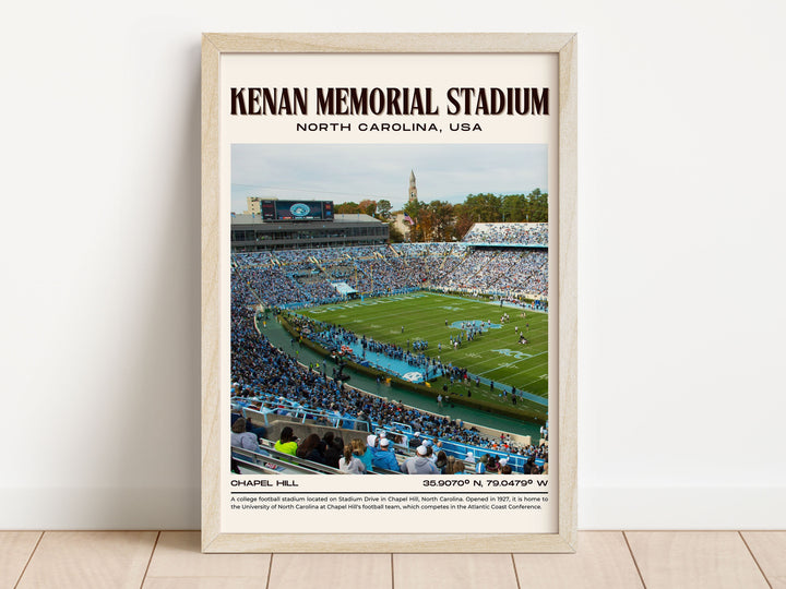 Kenan Memorial Stadium Football Retro Wall Art