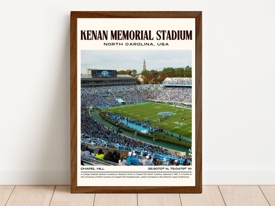 Kenan Memorial Stadium Football Retro Wall Art